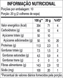 Tabela Nutricional CHOCOLATE EM PÓ 50% 200g Caixa