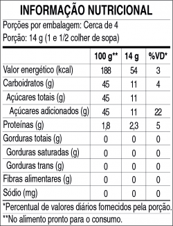 Tabela Nutricional MARIA MOLE SABOR COCO 50g